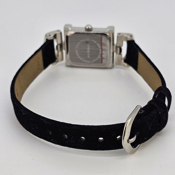 20MM Women's Watch Cream Dial Black Suede Leather Bands New Battery - Picture 8 of 14